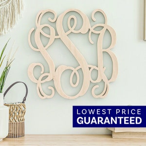 Traditional Wooden Monogram Letters, Large Wooden Monogram, Vine Font, Wall Initials, Wall Decor, Home Decor, Nursery Wall Hanging