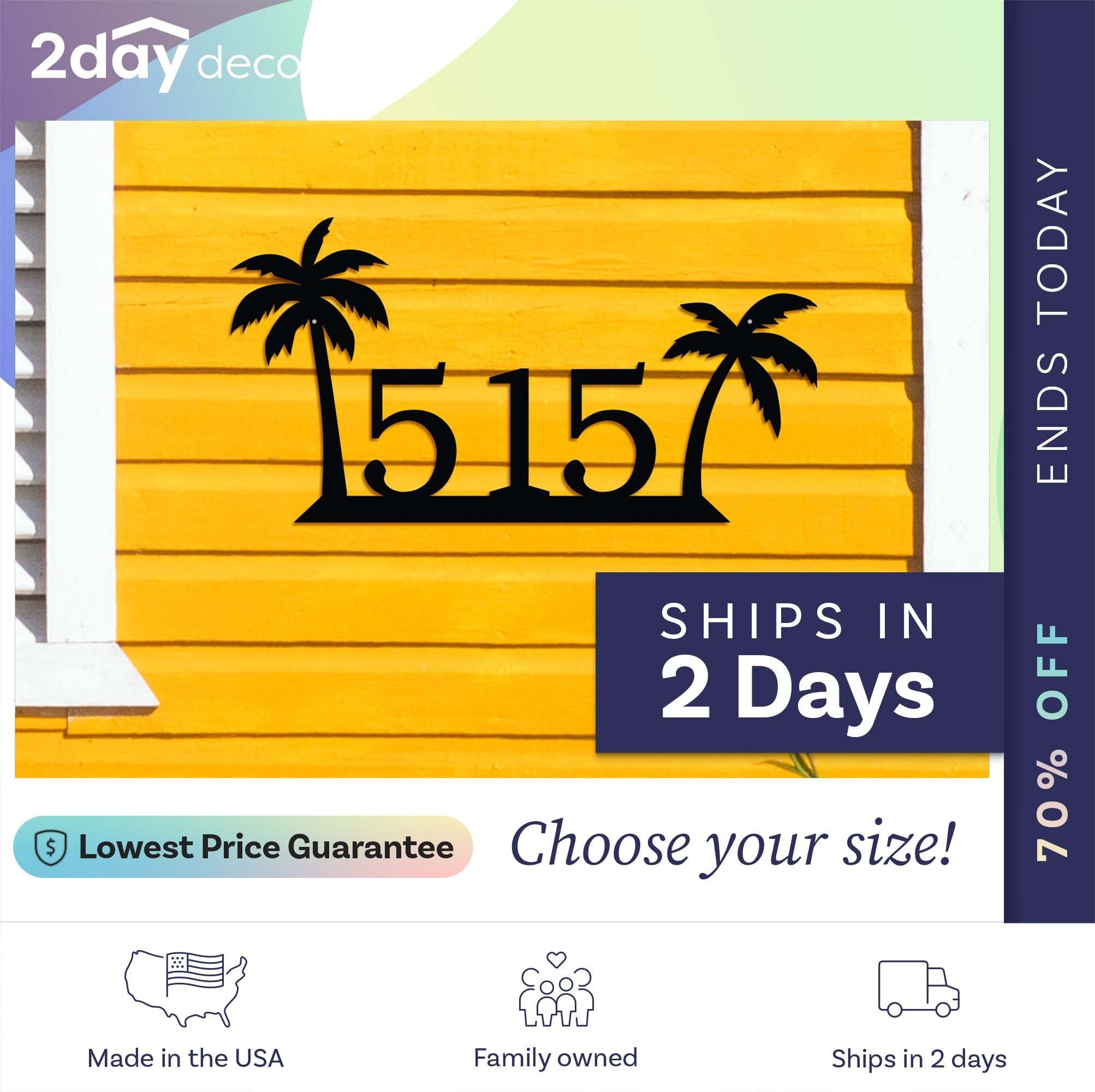 Tropical Palm Leaf, Monstera Leaf, House Numbers, Coastal Home Address