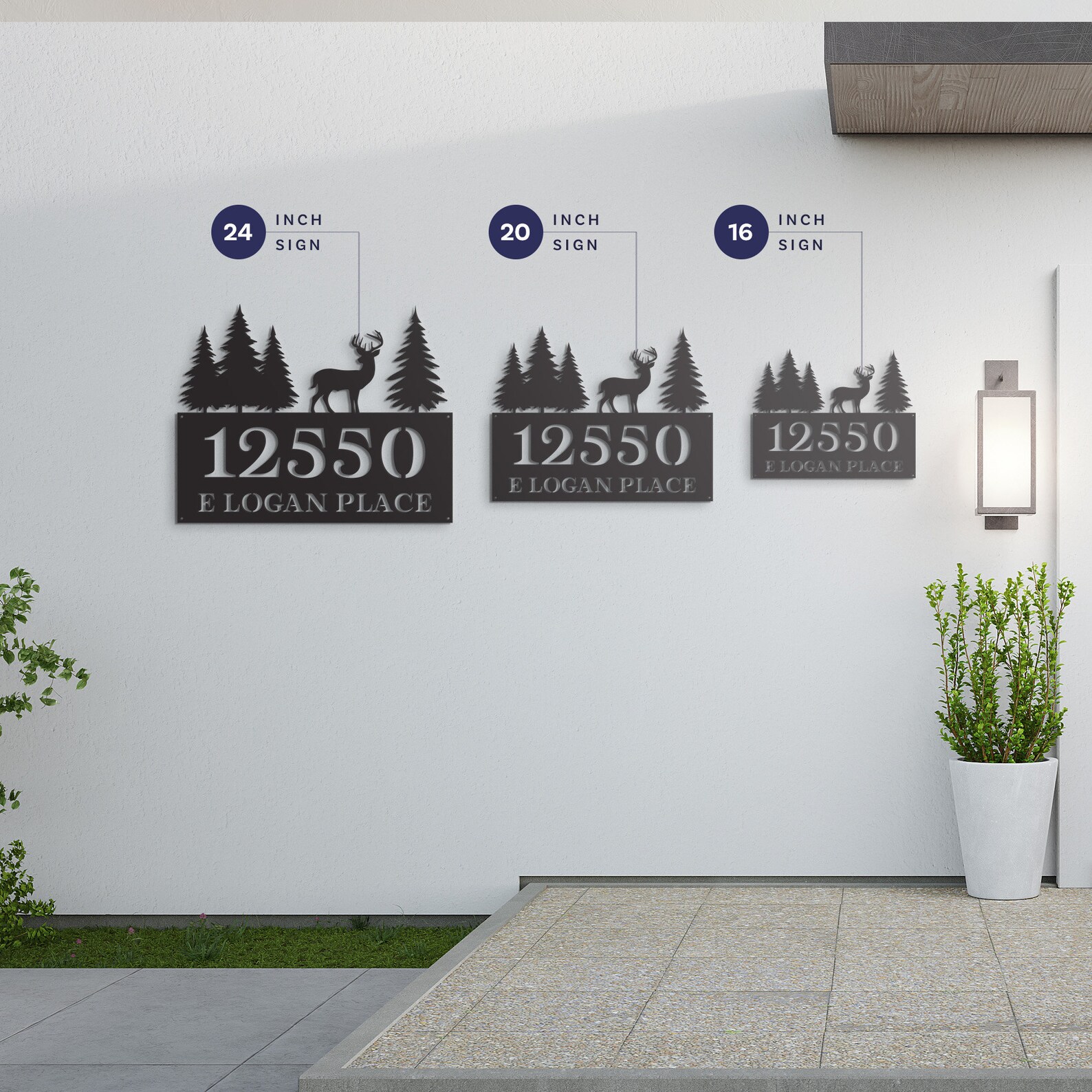 Custom Metal Address Sign 2 Line Rustic Sign Metal House Etsy