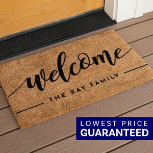 Personalized Door Mat, Welcome Door Mat, Custom Welcome Mat, Front Porch Doormat, Monogrammed Doormat