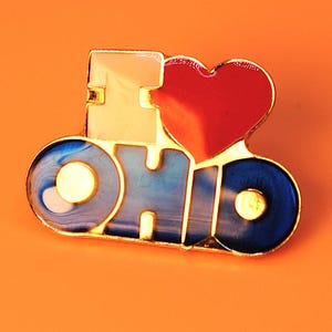 I Heart Love Ohio Enamel Lapel Pin