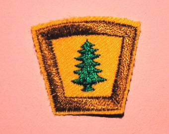 Micro Mini Evergreen Christmas Tree Pine Fir Coniferous Vintage Scout Patch Badge