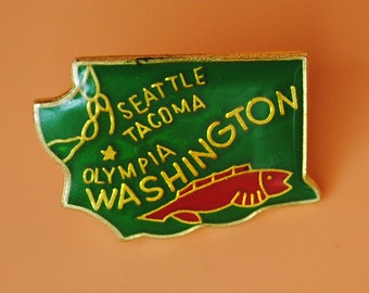 Washington Seattle PNW Vintage Enamel Lapel Pin USA