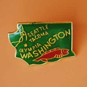 Washington Seattle PNW Vintage Enamel Lapel Pin USA
