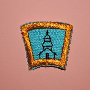 Micro Mini Church Steeple Religious Christian Patch