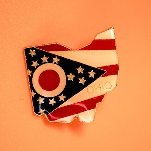Ohio Oversized Vintage Enamel Lapel Pin
