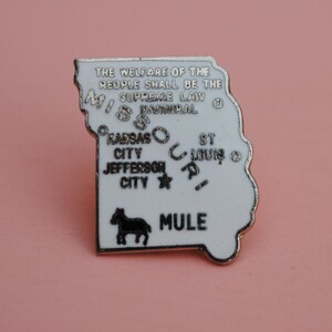 Vintage White Missouri Enamel Pin