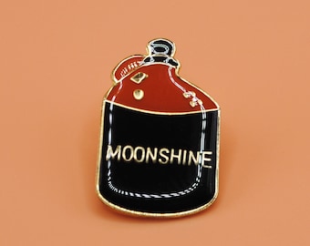 Moonshine Jug Drunk Funny Vintage Enamel Lapel Pin