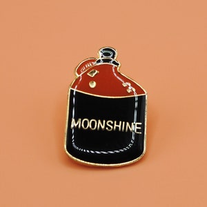 Moonshine Jug Drunk Funny Vintage Enamel Lapel Pin