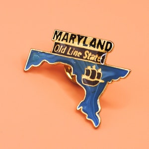 Maryland Old Line State Vintage USA Emaille Anstecknadel