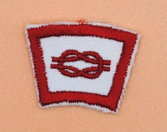 Mini parche vintage de Boy Scout con nudo infinito micro