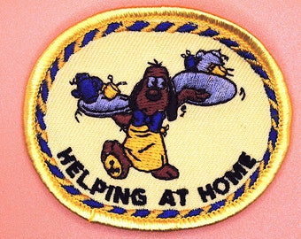 Ayudando en casa mayordomo perro boy scout parche
