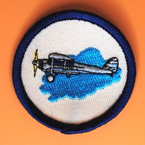 Plane Biplane Mini Aviation Pilot Scouts Patch