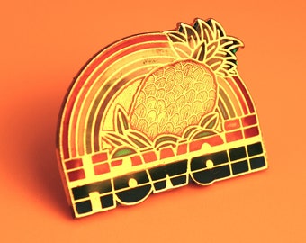 Hawaii Pineapple Rainbow Enamel Lapel Pin