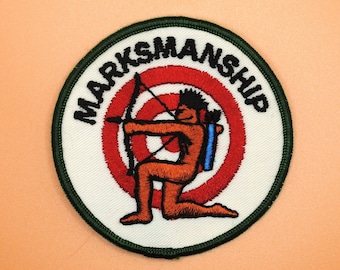 Marksmanship Native Archery Target Bow and Arrow Indian Vintage Patch