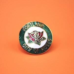 Portland Oregon City of Roses Enamel Lapel Pin