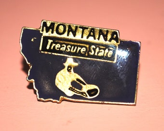 Vintage emaille pin Montana Treasure State