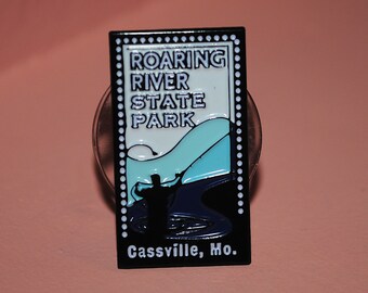 Roaring River State Park Fly Fishing Cassville Missouri Soft Enamel Pin