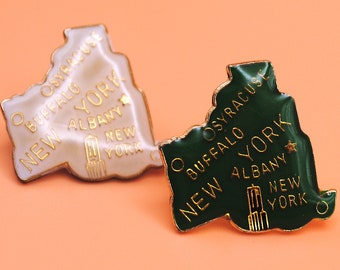 New York NYC vintage geëmailleerde reversspeld uit de VS