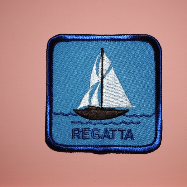 Regata Velero Vela Yatch Barco Windjammer goleta Insignia de parche vintage