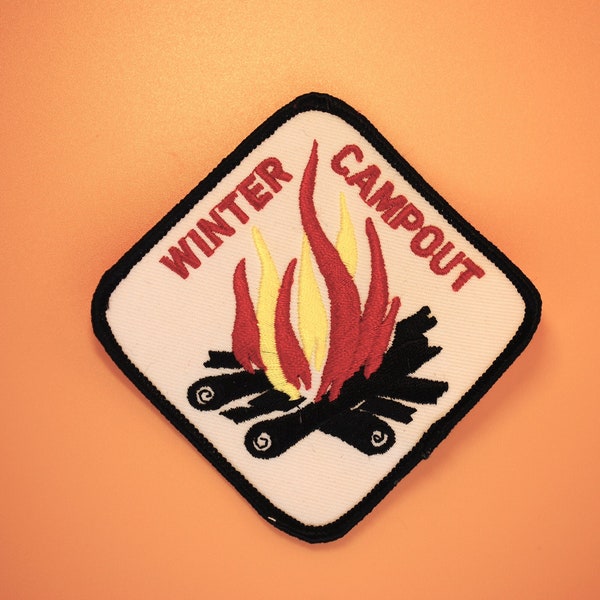 Winter Campout Fire Camp Fire Vintage Scout Patch