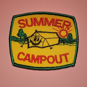 Summer Campout Tent Camping Vintage Camper Scout Patch