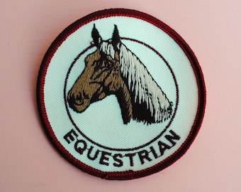 Vintage Equestrian Horse Circle Patch