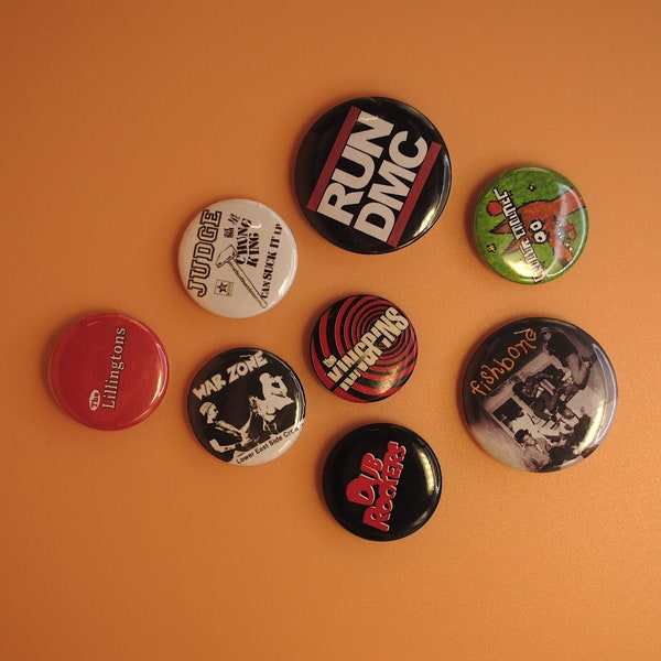 You Pick It Vintage Punk Buttons Run DMC Fishbone Judge Kingpins Dub Rockers Lillingtons War Zone