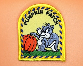 Parche de calabaza Ardilla Otoño Otoño Halloween Vintage Patch