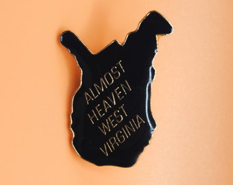 Bijna hemel West Virginia WV Smoky Mountain vintage emaille reversspeld