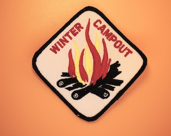 Winter Campout Fire Camp Fire Vintage Scout Patch