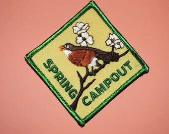 Parche vintage para caravana de los Scouts del campamento de primavera de Robin