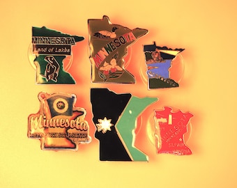 PICK ONE Minnesota Land of Lakes Vintage Enamel Lapel Pin
