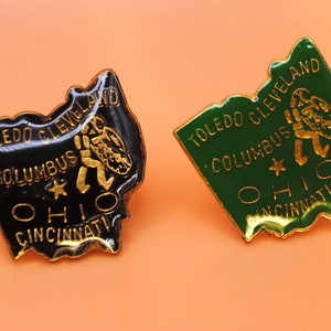 Ohio Toledo Cleveland Columbus USA Vintage Enamel Lapel Pin
