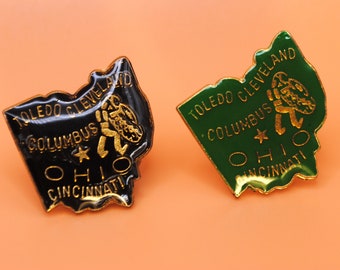 Ohio Toledo Cleveland Columbus USA Vintage Enamel Lapel Pin