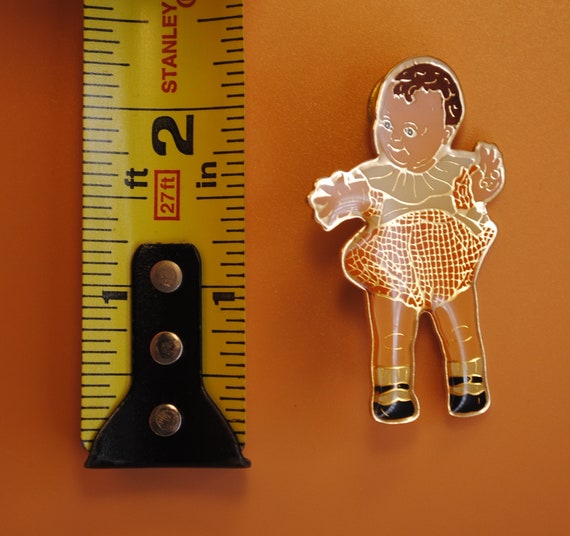 Scoodles Kewpie Baby Doll Vintage Enamel Lapel Pin - image 2