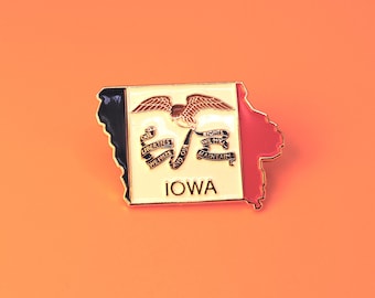 Iowa Flag Enamel Lapel Pin