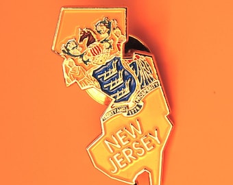 New Jersey Yellow Seal Enamel Lapel Pin