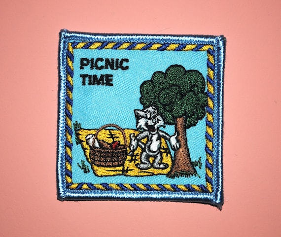 Picnic Time Cat Square Patch - image 1