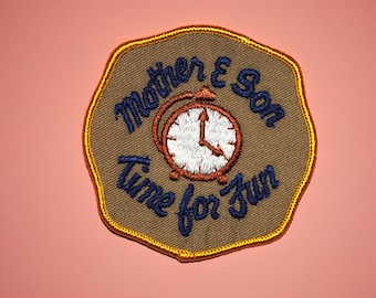 Moeder en zoon tijd voor leuke familie scout vintage patch
