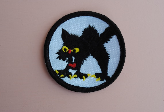 Scaredy Black Cat vintage patch - image 1