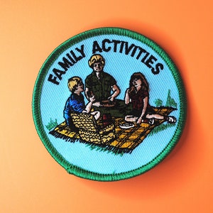 Family Activities Camping Campout Camper Tent Boy Scout Vintage Patch