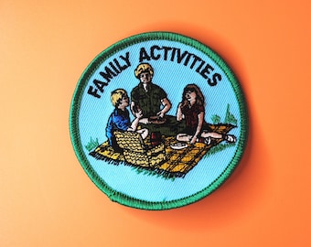 Family Activities Camping Campout Camper Tent Boy Scout Vintage Patch