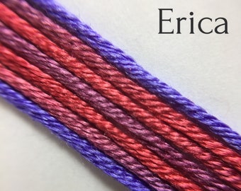 Hand dyed silk embroidery thread, 6-strand - Erica