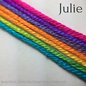 Handgefärbte Seide Stickgarn, 6-Strang - Julie