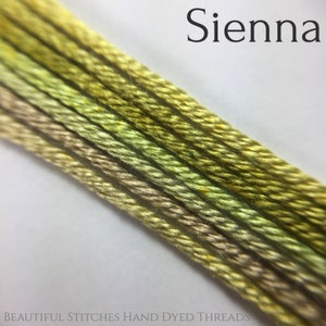 Handgefärbtes Stickgarn aus Seide, 6-fädig - Sienna