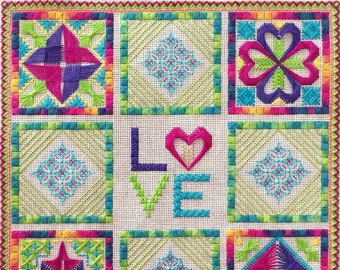 Canvaswork Embroidery Design - Love Is All You Need - INSTANT DOWNLOAD