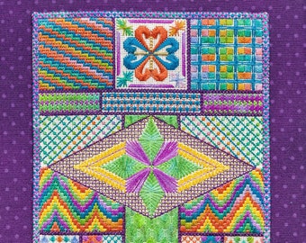 Canvaswork Embroidery Design - Byzantine Colour - INSTANT DOWNLOAD