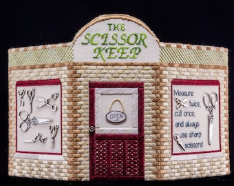 3D Canvaswork Embroidery - The Scissor Keep - INSTANT DOWNLOAD
