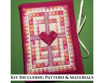 Canvaswork Embroidered Needlecase Kit - Braided Heart - KIT